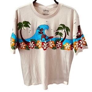 BoxLunch Disney Lilo & Stitch Surfing Scenic Women's LG T-Shirt Ohana Nani Lilo